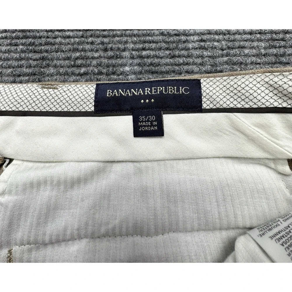 Banana Republic Pants‎ Mens 35x30 Beige Dress Slacks Stretch Flat Front Office